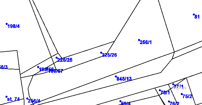 Parcela st. 225/26 v KÚ Horšice, Katastrální mapa