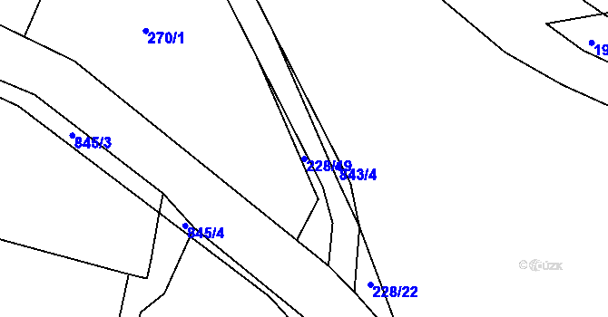 Parcela st. 228/19 v KÚ Horšice, Katastrální mapa