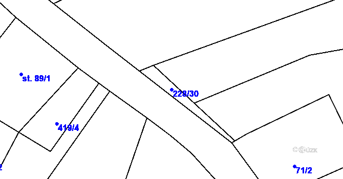 Parcela st. 228/30 v KÚ Horšice, Katastrální mapa