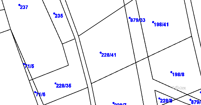Parcela st. 228/41 v KÚ Horšice, Katastrální mapa