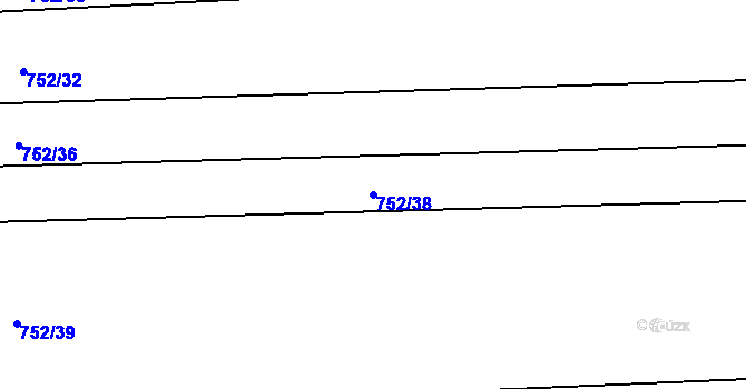 Parcela st. 752/38 v KÚ Horšice, Katastrální mapa