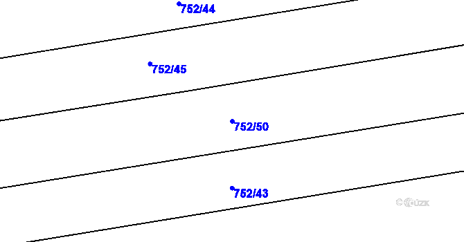 Parcela st. 752/50 v KÚ Horšice, Katastrální mapa