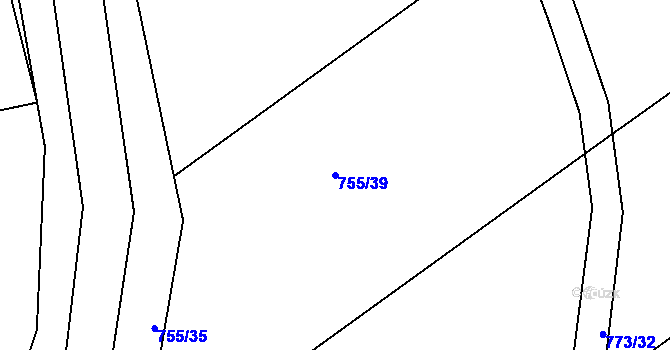Parcela st. 755/39 v KÚ Horšice, Katastrální mapa
