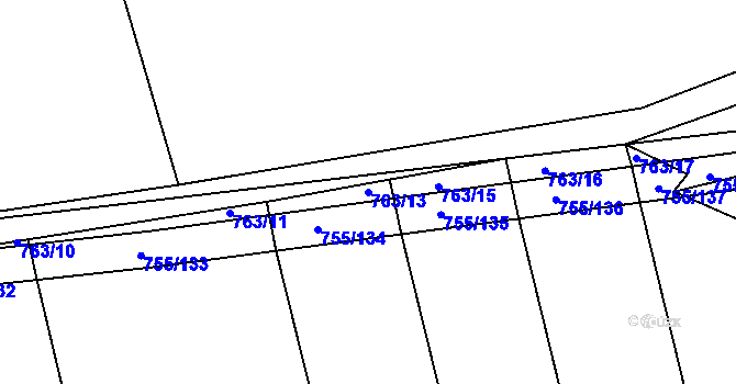 Parcela st. 763/13 v KÚ Horšice, Katastrální mapa
