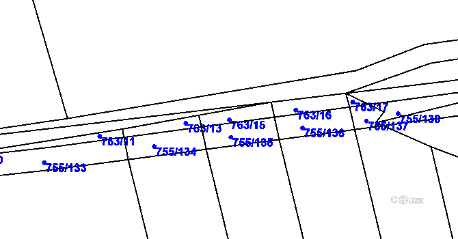 Parcela st. 763/15 v KÚ Horšice, Katastrální mapa