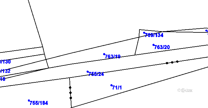 Parcela st. 763/19 v KÚ Horšice, Katastrální mapa