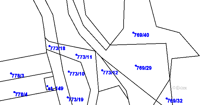 Parcela st. 769/35 v KÚ Horšice, Katastrální mapa