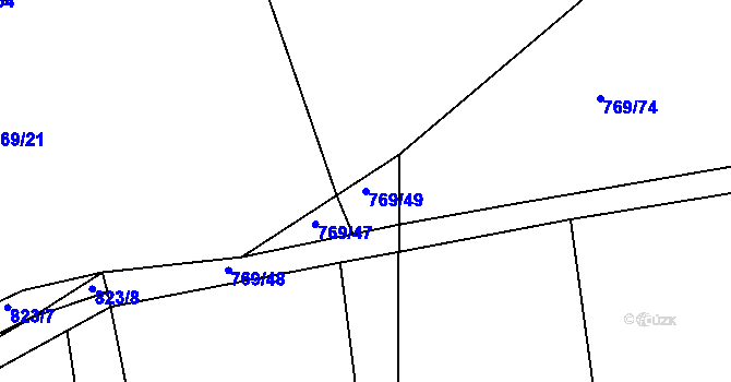 Parcela st. 769/49 v KÚ Horšice, Katastrální mapa
