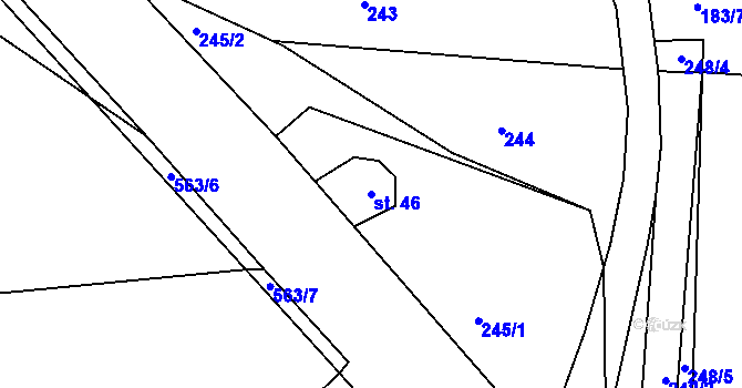 Parcela st. 46 v KÚ Týniště u Horšic, Katastrální mapa
