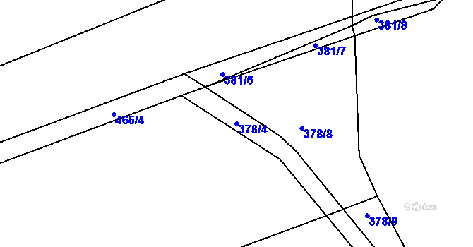Parcela st. 378/4 v KÚ Týniště u Horšic, Katastrální mapa