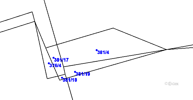 Parcela st. 381/4 v KÚ Týniště u Horšic, Katastrální mapa