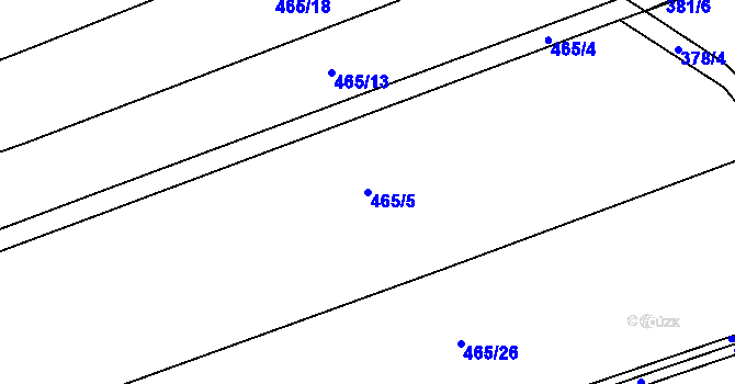 Parcela st. 465/5 v KÚ Týniště u Horšic, Katastrální mapa