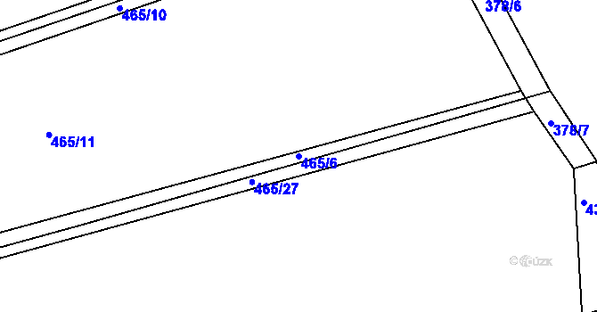 Parcela st. 465/6 v KÚ Týniště u Horšic, Katastrální mapa