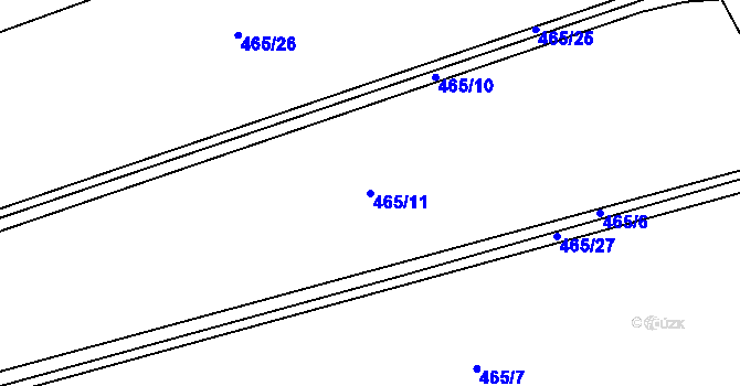 Parcela st. 465/11 v KÚ Týniště u Horšic, Katastrální mapa