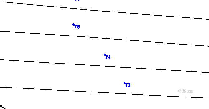 Parcela st. 74 v KÚ Týniště u Horšic, Katastrální mapa