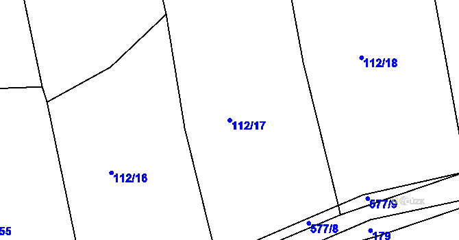 Parcela st. 112/17 v KÚ Týniště u Horšic, Katastrální mapa