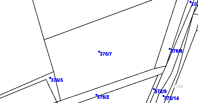 Parcela st. 376/7 v KÚ Týniště u Horšic, Katastrální mapa