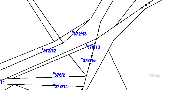 Parcela st. 378/13 v KÚ Týniště u Horšic, Katastrální mapa