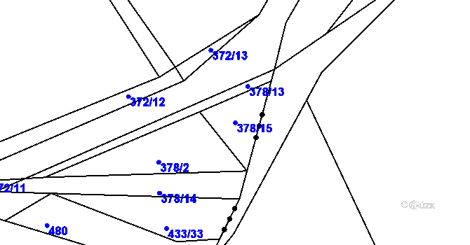 Parcela st. 378/15 v KÚ Týniště u Horšic, Katastrální mapa