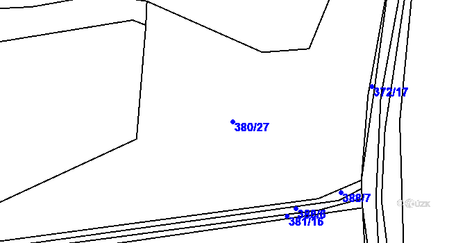 Parcela st. 380/27 v KÚ Týniště u Horšic, Katastrální mapa