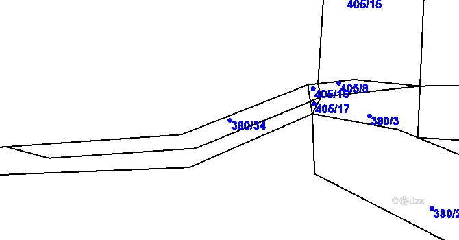 Parcela st. 380/34 v KÚ Týniště u Horšic, Katastrální mapa