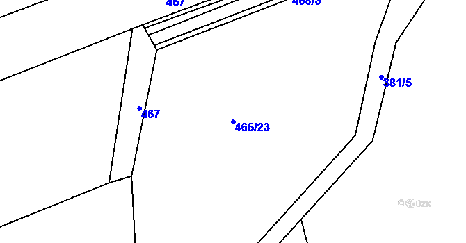 Parcela st. 465/23 v KÚ Týniště u Horšic, Katastrální mapa