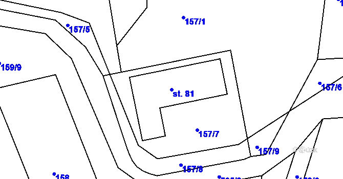 Parcela st. 81 v KÚ Újezd u Horšic, Katastrální mapa