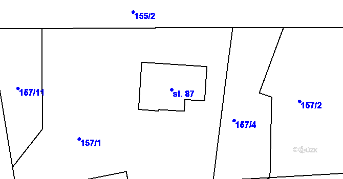 Parcela st. 87 v KÚ Újezd u Horšic, Katastrální mapa