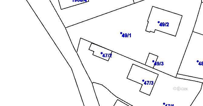 Parcela st. 47/2 v KÚ Horšovský Týn, Katastrální mapa