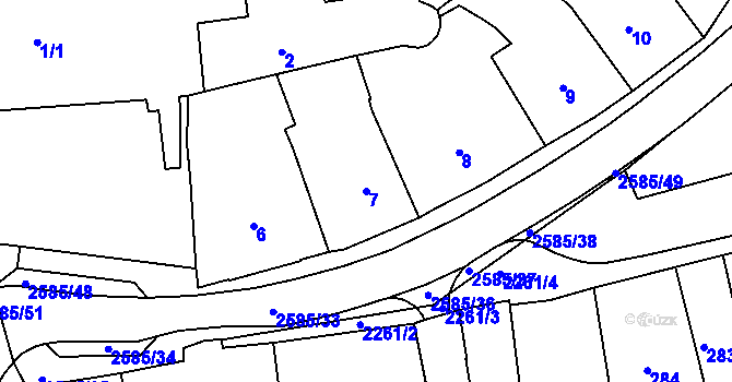 Parcela st. 7 v KÚ Horšovský Týn, Katastrální mapa