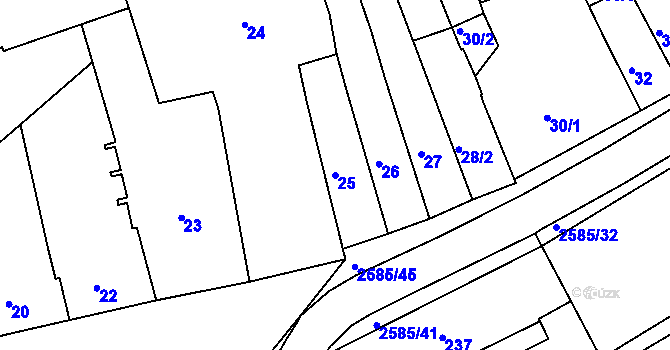Parcela st. 25 v KÚ Horšovský Týn, Katastrální mapa