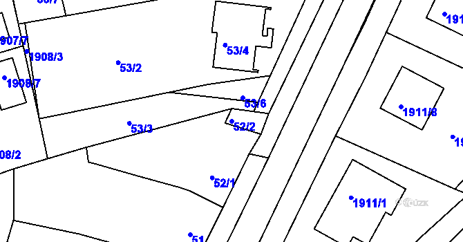 Parcela st. 52/2 v KÚ Horšovský Týn, Katastrální mapa