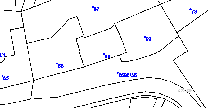 Parcela st. 68 v KÚ Horšovský Týn, Katastrální mapa