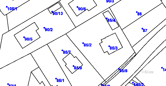 Parcela st. 85/2 v KÚ Horšovský Týn, Katastrální mapa