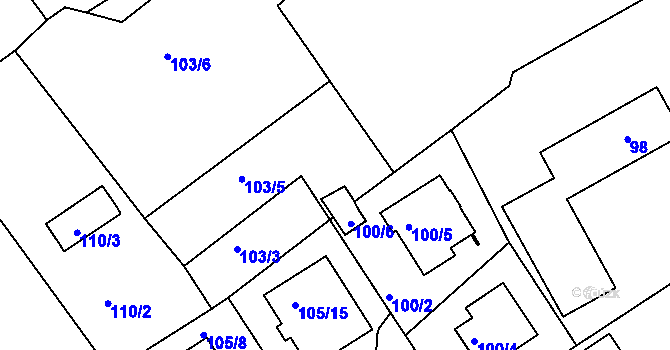 Parcela st. 103/4 v KÚ Horšovský Týn, Katastrální mapa