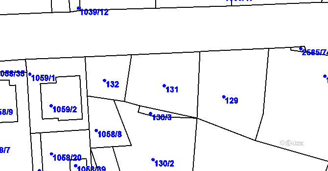 Parcela st. 131 v KÚ Horšovský Týn, Katastrální mapa