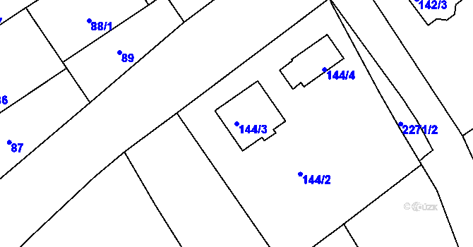 Parcela st. 144/3 v KÚ Horšovský Týn, Katastrální mapa
