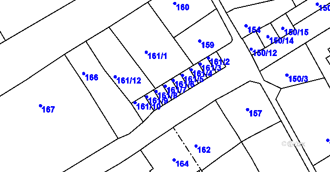 Parcela st. 161/7 v KÚ Horšovský Týn, Katastrální mapa