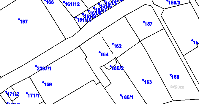 Parcela st. 164 v KÚ Horšovský Týn, Katastrální mapa