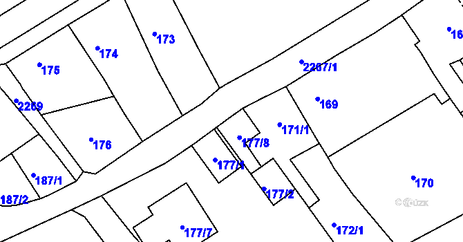 Parcela st. 171/2 v KÚ Horšovský Týn, Katastrální mapa