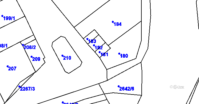 Parcela st. 181 v KÚ Horšovský Týn, Katastrální mapa