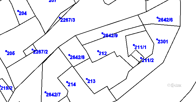 Parcela st. 212 v KÚ Horšovský Týn, Katastrální mapa