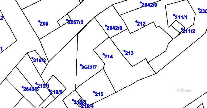 Parcela st. 214 v KÚ Horšovský Týn, Katastrální mapa