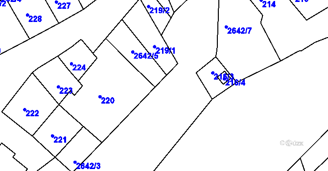 Parcela st. 218/1 v KÚ Horšovský Týn, Katastrální mapa