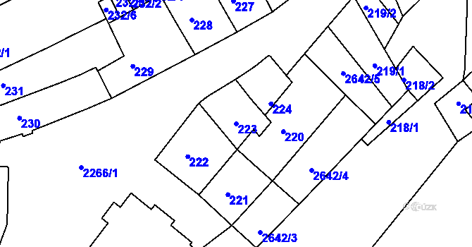 Parcela st. 223 v KÚ Horšovský Týn, Katastrální mapa