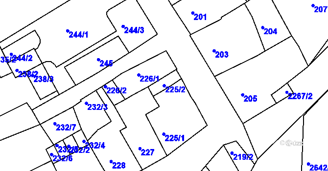 Parcela st. 225/2 v KÚ Horšovský Týn, Katastrální mapa