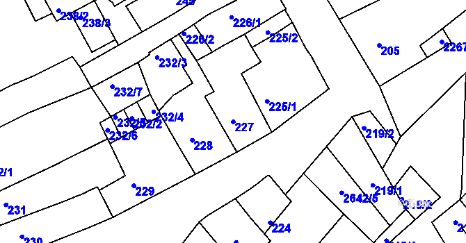 Parcela st. 227 v KÚ Horšovský Týn, Katastrální mapa