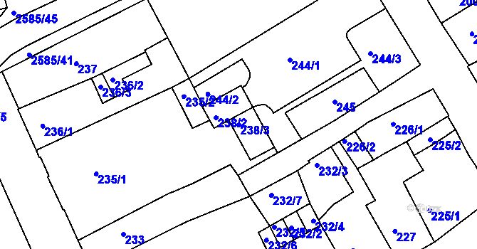 Parcela st. 238/3 v KÚ Horšovský Týn, Katastrální mapa