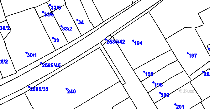 Parcela st. 243 v KÚ Horšovský Týn, Katastrální mapa