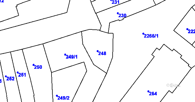 Parcela st. 248 v KÚ Horšovský Týn, Katastrální mapa